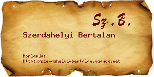 Szerdahelyi Bertalan névjegykártya